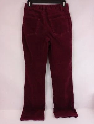 Pantalones de mezclilla para mujer Newport News tiro bajo borgoña/marrón corte bootcut pana talla 4 Foto 1 de 4