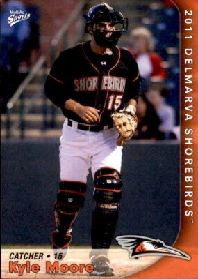 2011 Delmarva Shorebirds Multi-Ad #13 Kyle Moore Austin Texas TX Baseball Card - Image 1 of 2
