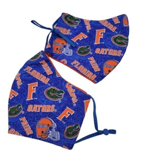 Nuevo par de 2 mascarillas faciales hechas a mano de Florida Gators - Imagen 1 de 3