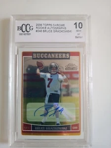 2006 Top Chrome Rookie Auto BLUE Bccg Mint 10 Or Better #246 Bruce Gradkowski - Picture 1 of 2