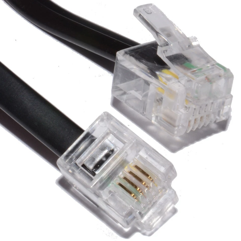 ADSL High Speed Broadband Modem Cable RJ11 to RJ11 BLACK