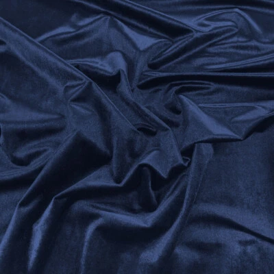 Upholstery Fabric - French Velvet - Curtain Cushion Fabric Material - Navy Blue - Image 1 of 2