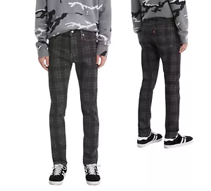 Levi's Premium 510 Men's Skinny Fit Flex Pants Deathcap Plaid Denim Jeans - Picture 1 of 6