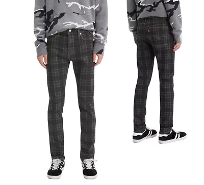 Pantalones de mezclilla a cuadros Levi's Premium 510 para hombre ajustados flexibles Deathcap Foto 1 de 4