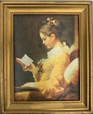 Tableau Reproduction sur soie - " jeune fille lisant " de Fragonard