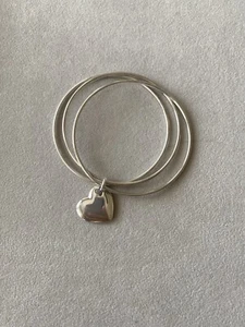Tiffany & Co. Sterling Silber Herz im Herz Anhänger Armreif Armband - Bild 1 von 9