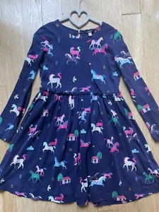 JOULES HORSES BLIE  GIRL DRESS PONY PRINT COTTON LONG SLEAVE SWEATER WEDDING 10 - Picture 1 of 5