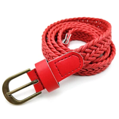 Cinturón elástico tejido de cuero elástico elástico con hebilla para jeans para mujer y hombre Foto 1 de 4