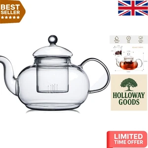 Dishwasher Safe Borosilicate Glass Teapot - 1200ML, Ideal Gift for Tea Lovers - Picture 1 of 10