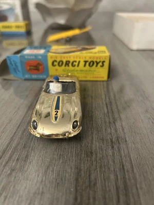 Juguetes Corgi 1964 vintage n.º 312 'E' TIPO JAGUAR MODELO COMPETICIÓN Cromado Foto 1 de 4