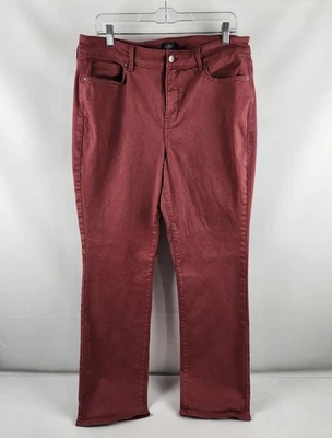 Jeans feminino NYDJ 14 Burgundy Marilyn perna reta jeans (34x31) - Imagem 1 de 4