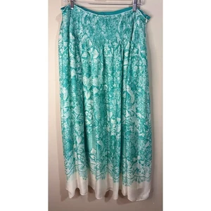Maxi Falda Campesina Floral Verde Suave Surroundings Talla Grande - Imagen 1 de 8