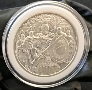 LEGENDARY WARRIORS, LEONIDAS I, 1oz SILVER ART ROUND, .999 SILVER! - Picture 1 of 9