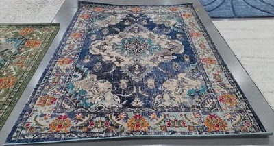 NAVY / LIT BLUE 6'-7" x 9'-2" Back Stain Rug, Reduced Price 1172791213 MNC243N-6 - Image 1 of 4