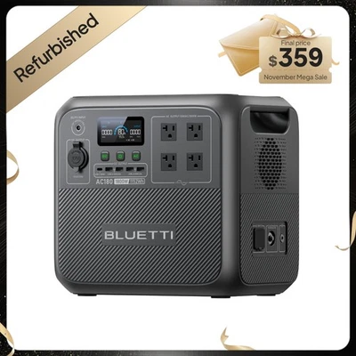 BLUETTI AC180 1800W 1152Wh Portable Power Station For RV/Camping/Home Backup - Image 1 of 4