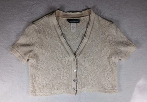 VTG Molly Malloy Small Crop Cardigan Crochet Shrug - Picture 1 of 6