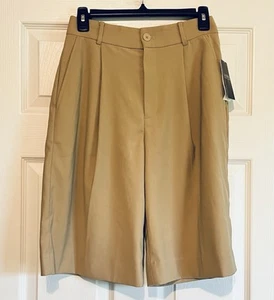 Lauren Ralph Lauren Women’s Relaxed Fit Long Shorts Tan Dressy Size 0 NEW - Picture 1 of 7