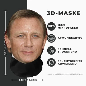 Realistische  3D-Druck Vollgesichtsmaske – Atmungsaktiv, Witz - Bild 1 von 3