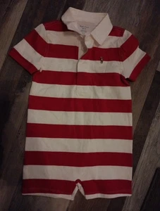Kleinkind Ralph Lauren Polo Strampler - Größe 24 Monate rot weiß gebraucht, in einwandfreiem Zustand - Bild 1 von 4