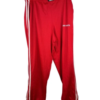 Pantalones de chándal reversibles Adidas OSU Ohio State 3 bandas rojo blanco talla M Foto 1 de 4