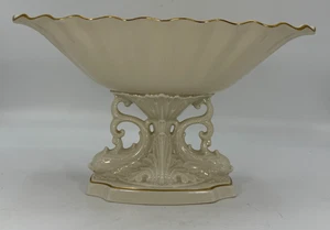 Elegant Ivory White Home Decor Centerpiece Vintage Lenox China Aquarius Dolphins - Picture 1 of 15