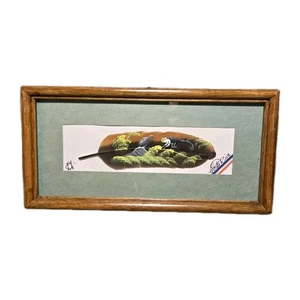 Original Gemälde auf Federaffe Costa Rica Künstler signiert gerahmt Volkskunst - Bild 1 von 14