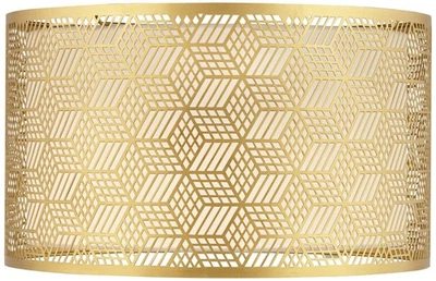 Pantalla de tambor grande de metal cortado con láser acabado dorado de 17" de ancho x 10" de alto repuesto Foto 1 de 4