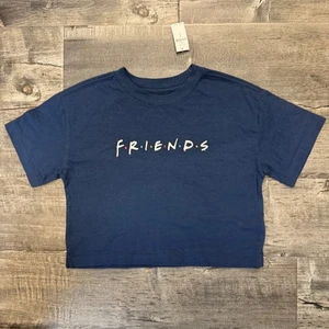 NWT GAP Friends Show Teen Cropped Boxy Blue Tee Sz Youth M - Picture 1 of 6