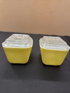 Vintage PYREX Piatto frigorifero GIALLO brillante 501 B - Foto 1 di 5
