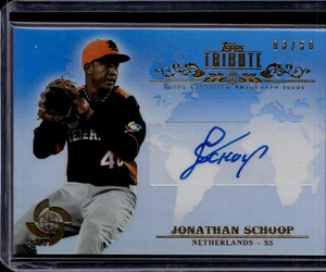 2013 Topps Tribute WBC Jonathan Schoop Blue Auto 03/50 - Picture 1 of 2
