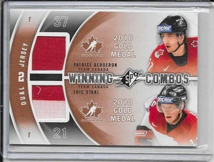 2011-12 SPx Patrice Bergeron/Eric Staal Winning Combos Dual Jersey # WC-BS - Picture 1 of 2