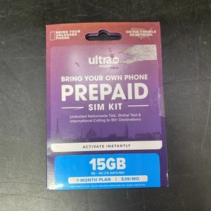 Kit SIM Ultra Mobile 15 Go Forfait 1 mois - Photo 1 sur 1