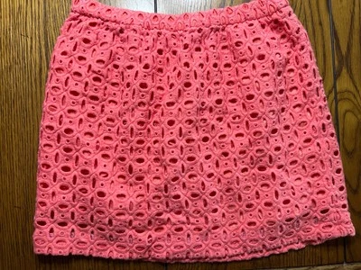 Crewcuts Coral Eyelet Skirt EUC Girls Lined Elastic Waist Size 10 - Image 1 of 2
