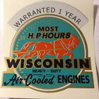 Wisconsin Engine Decal More Horsepower Hours Warranted 1 Year