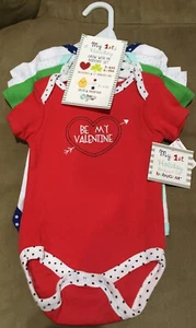 Lot 4 Bodysuits My 1st Holiday~ Valentine & St. Patrick’s Day Easter 4th of July - Picture 1 of 9