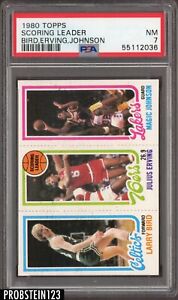1980 Topps Basketball Larry Bird Magic Johnson RC Rookie Julius Erving HOF PSA 7