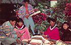 Seminole Indian Family Engaged  Crafts Earn Them A Living 1950s Floida Postcard