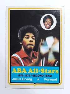 Tarjeta de baloncesto 1973-74 Topps Julius "Dr. J" Erving #240 ABA All Stars - Imagen 1 de 7