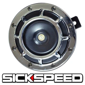 ONE SICKSPEED CHROME SUPER LOUD ELECTRIC BLAST TONE HORN MOTORCYCLE 12V M6 - Picture 1 of 1