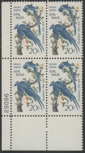 Scott# C71 - 1967-69 Airmail Regular Issue - 20 cts Columiba Jays Plate Blk (C) - Picture 1 of 1