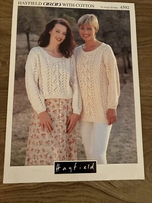Hayfield Aran Knitting pattern 4502 Sweater - Image 1 of 2
