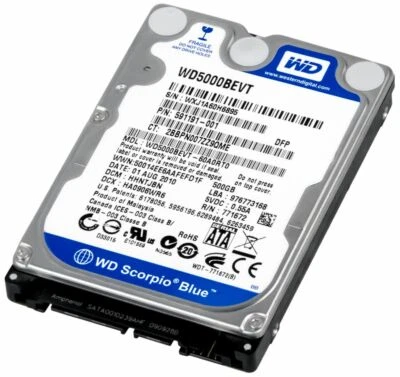 Disco Rigido WD Blue Scorpio WD5000BEVT 500GB 5400U/Min SATA II 8MB 2.5'' - Immagine 1 di 3