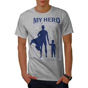 Wellcoda My Hero Father and Son Silhouette Under Mens T-shirt - Picture 1 of 32