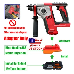 1 Adapter for Milwaukee M18 Cordless Tools - for Ridgid/AEG 18v Battery Powering - Picture 1 of 5