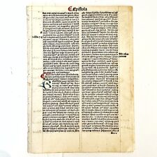 RARE 1495 Froben Incunable Bible Leaf Manuscript Christian Paul’s Epistle Decor