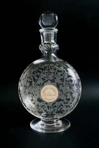 VINTAGE BACCARAT MICHELANGELO CRYSTAL DECANTER / BOTTLE FOR MARTEL COGNAC - Picture 1 of 5