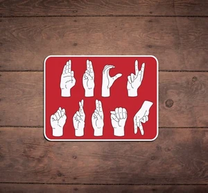 ASL American Sign Language "F*ck Trump", Anti Trump, Die Cut Sticker, FDT Red - Picture 1 of 2