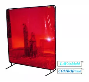 Low-Visibility LAVAshield® Welding Screen Curtain - 6'x 8'- 16 mil Screen+Frame - Picture 1 of 12