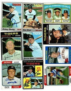 Autographed Detroit Tigers 1970 71 72 73 74 75 76 SSPC 77 78 79 15% off after 4