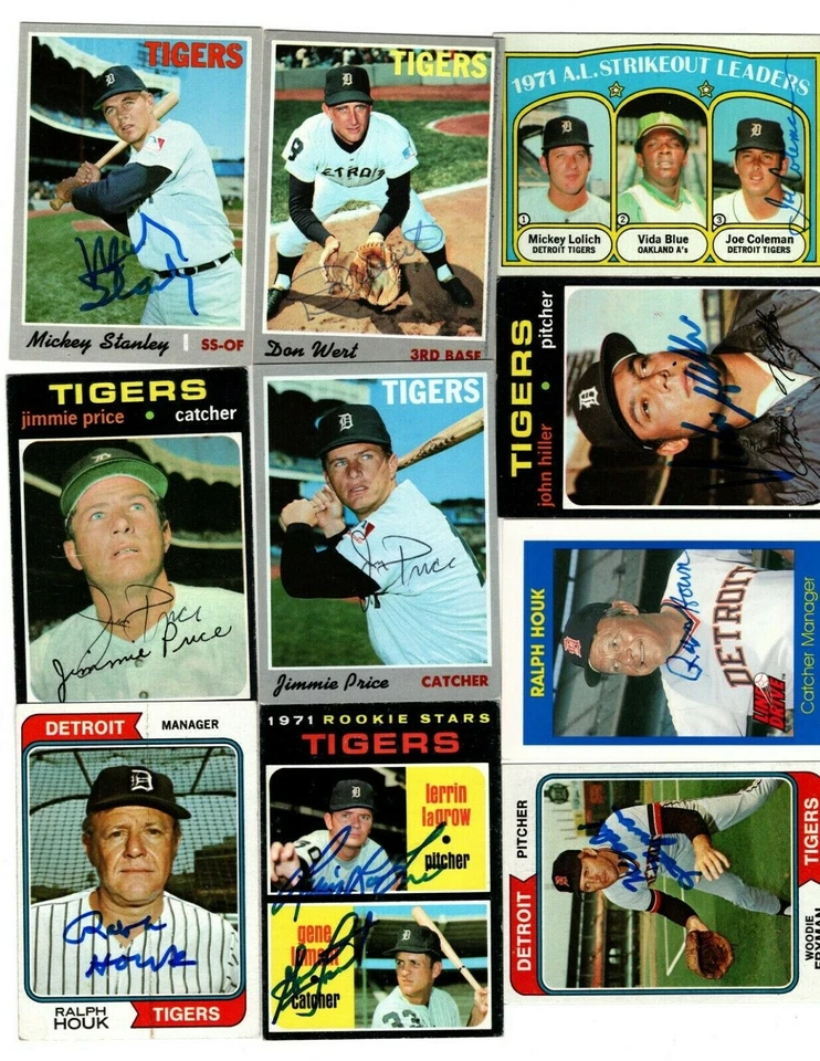Autographed Detroit Tigers 1970 71 72 73 74 75 76 SSPC 77 78 79 15% off after 4 - Image 1 of 1